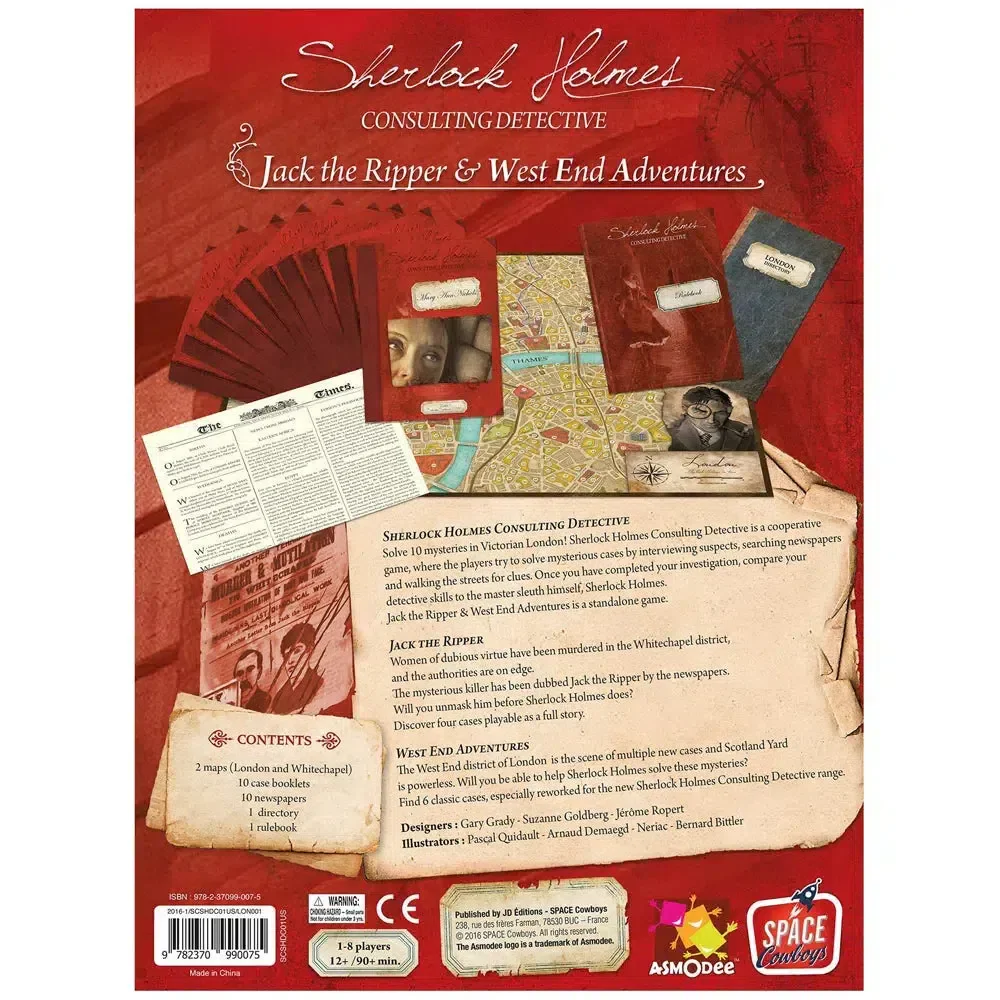 Sherlock Holmes: Jack the Ripper and West End Adventures - Cooperative Mystery Board Game for Family, and Adults (1-8 Players, Ages 12+) - Space Cowboys - Image 3