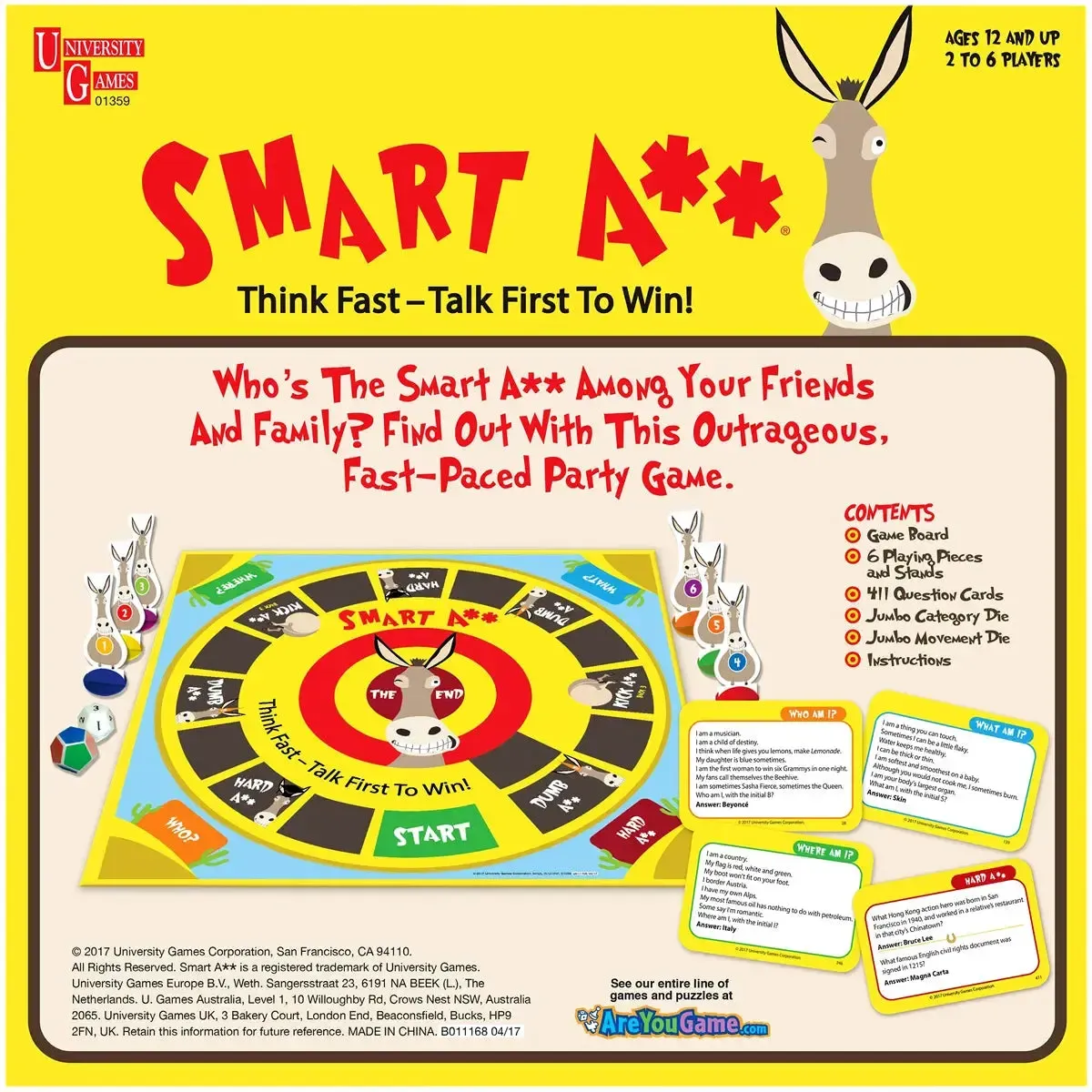Smart A** - Trivia Humor Board Game for Family and Adults (2-6 Players, Age 12+) - University Games (2023) - Image 3
