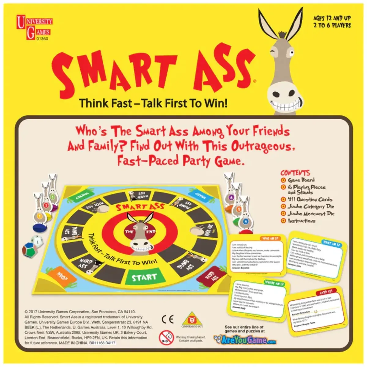 Smart Ass - Trivia General Knowledge Board Game for Family and Adults (2-6 Players, Age 12+) - University Games (2023) - Image 3