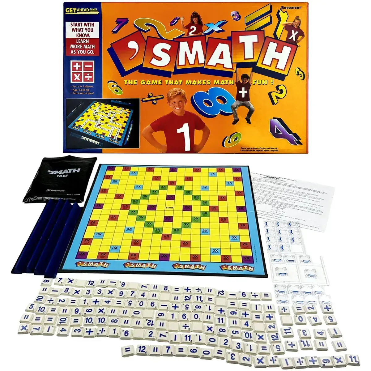 Smath: The Game That Makes Math Fun! - Tile Placement Math Board Game for Family, Adults, and Children (2-4 Players, Ages 6+) - Pressman Toy Corporation (1992) - Image 2