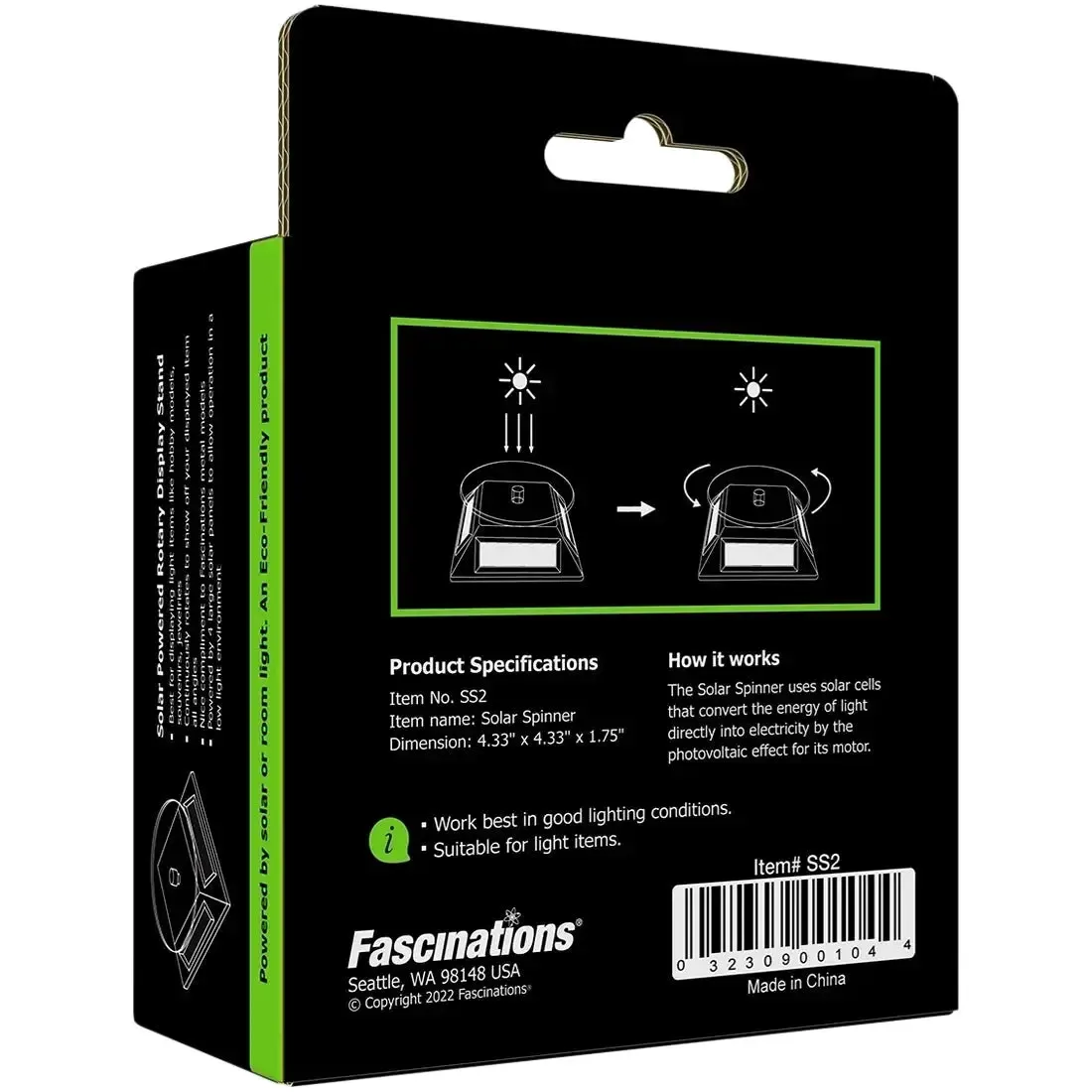 Solar Spinner - Low Light Spinning Display Base to Display Models (4", Solar Powered) - Fascinations - Metal Earth Series - Image 3