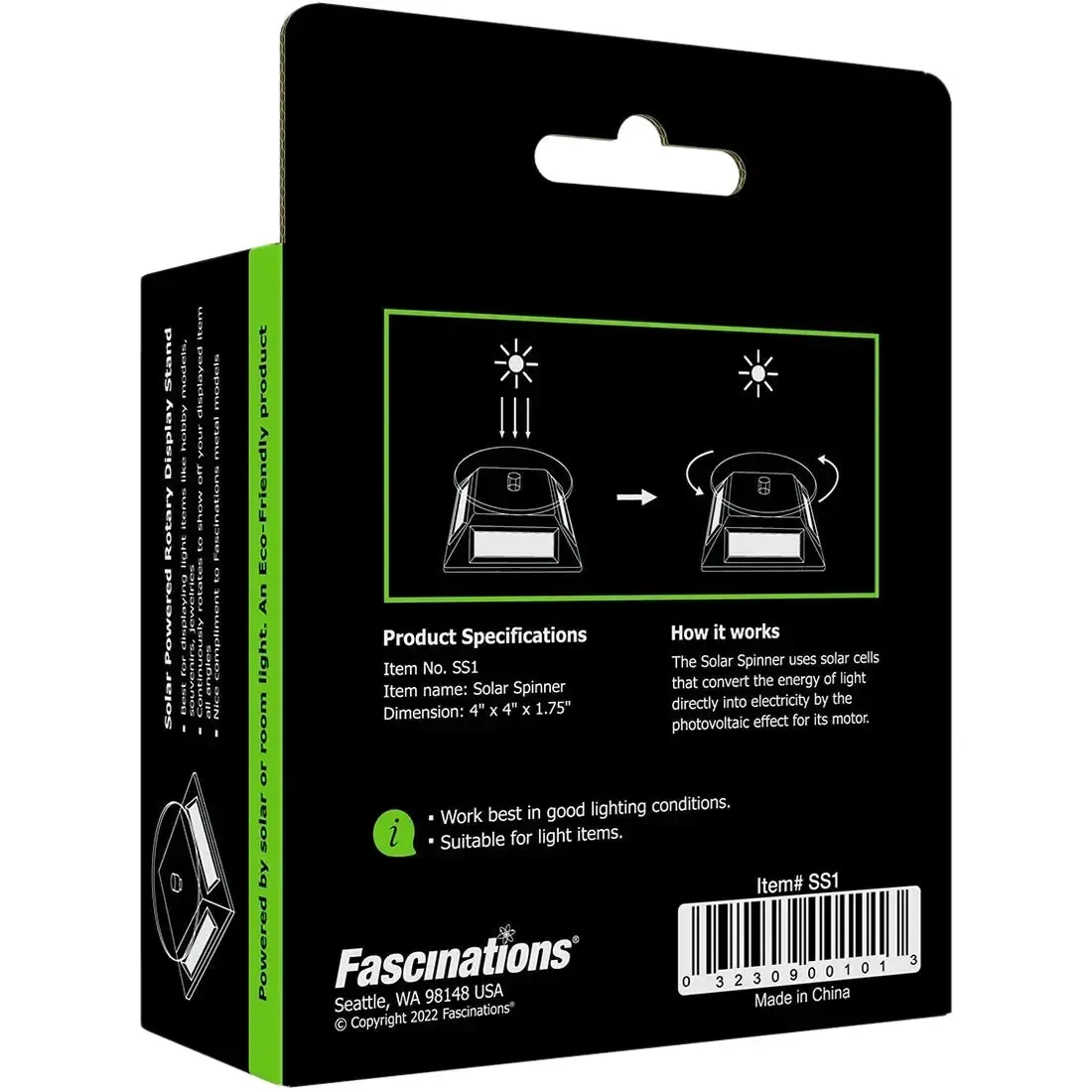 Solar Spinner - Spinning Display Base to Display Models (4", Solar Powered) - Fascinations - Metal Earth Series - Image 3