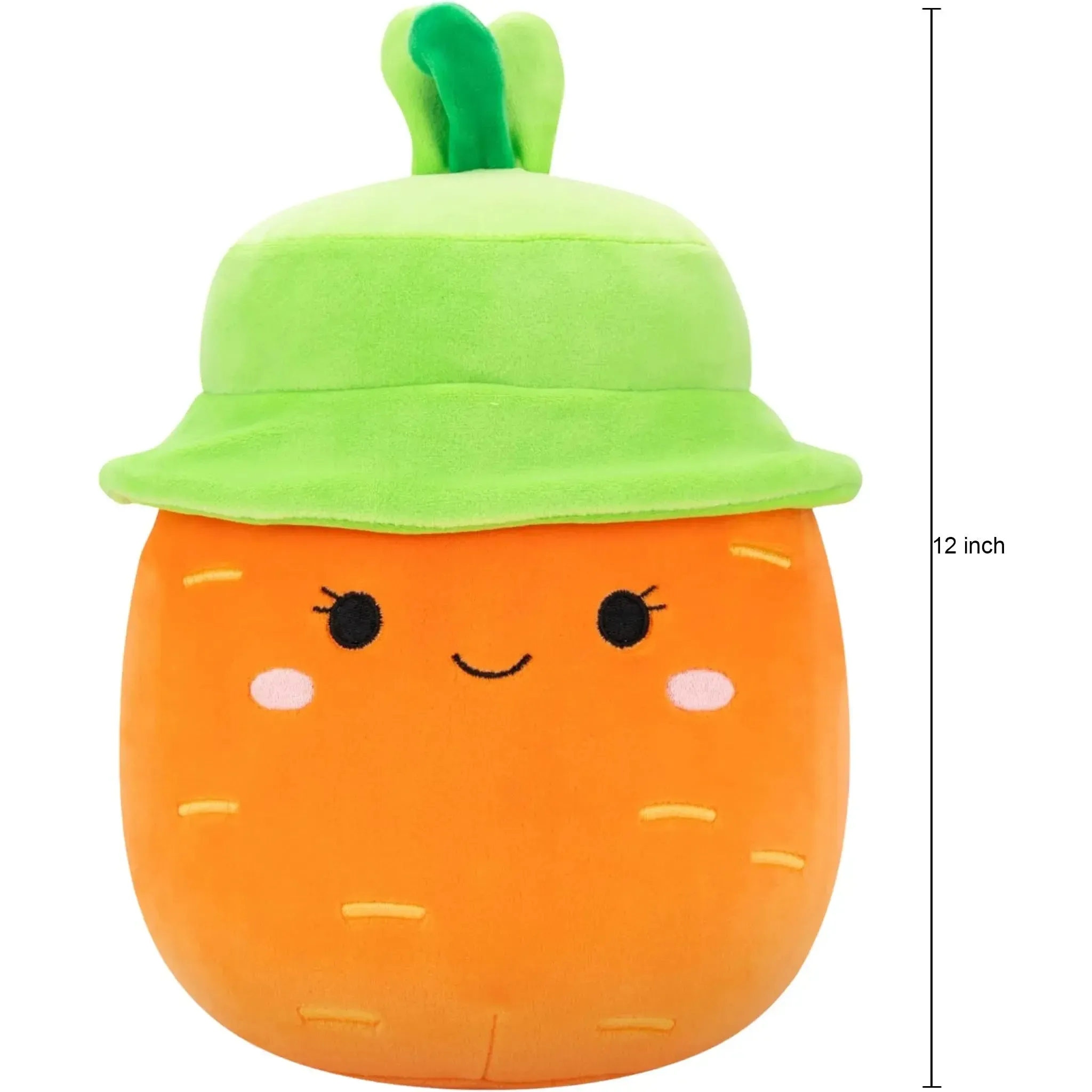 Squishmallows - Caroleena the Orange Carrot with Green Bucket Hat Plush (12") - Jazwares - (2024) - Image 4