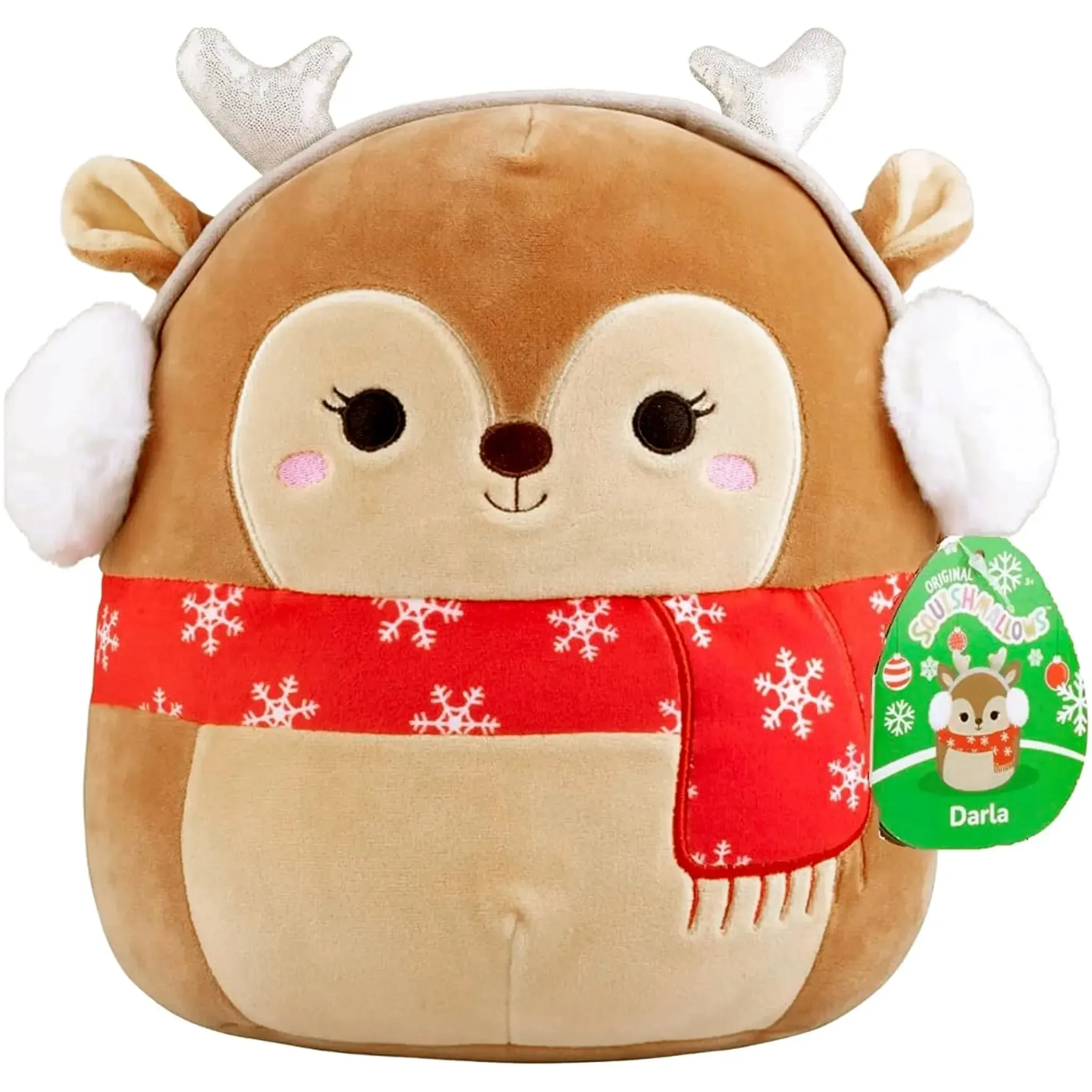 Squishmallows - Christmas Edition Darla the Reindeer with Red Snowflake Scarf Plush (5") - Kellytoy - (2021)