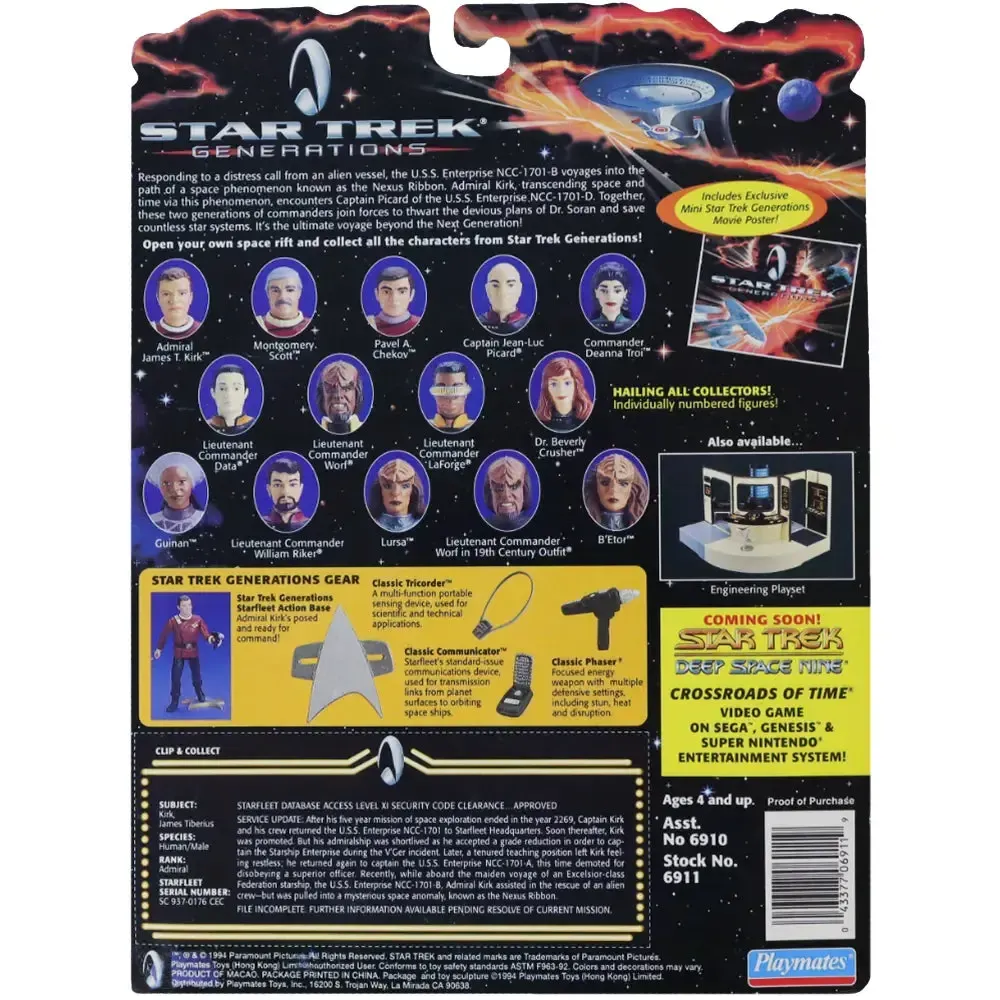 Star Trek: Generations - Admiral James T. Kirk Action Figure (4.75") - Playmates Toys - (1994) - Image 2