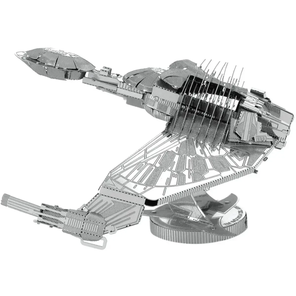 Star Trek - Unpainted Klingon Bird-of-Prey Ship Figure Model Kit (Steel, Challenging Difficulty) - Fascinations - Metal Earth Series - Image 6