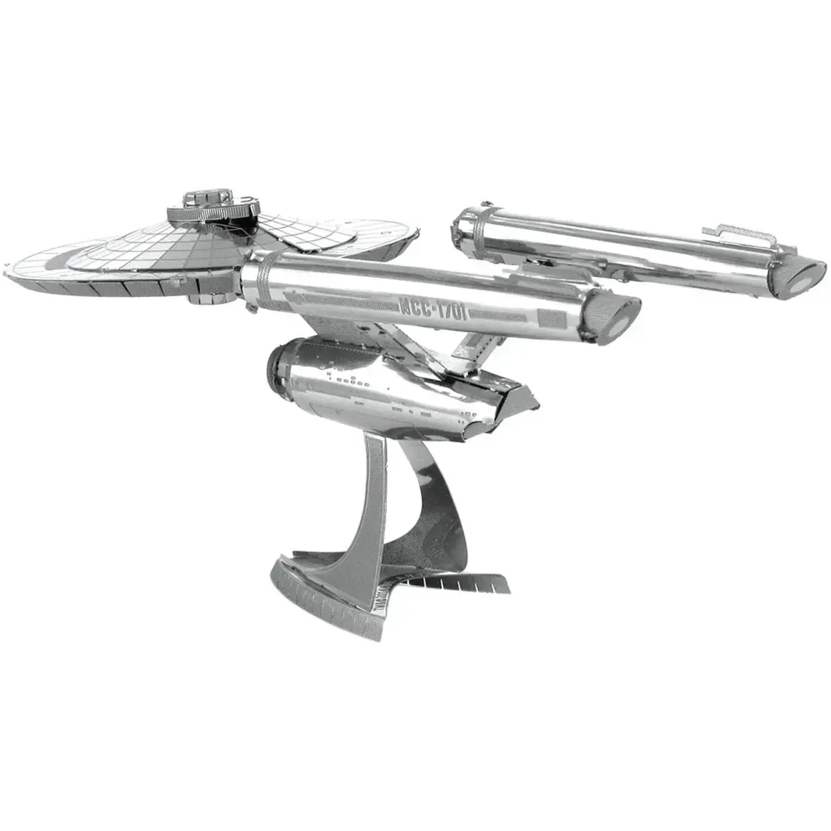 Star Trek - Unpainted USS Enterprise NCC-1701 Ship Figure Model Kit (Steel, Challenging Difficulty) - Fascinations - Metal Earth Series - Image 6