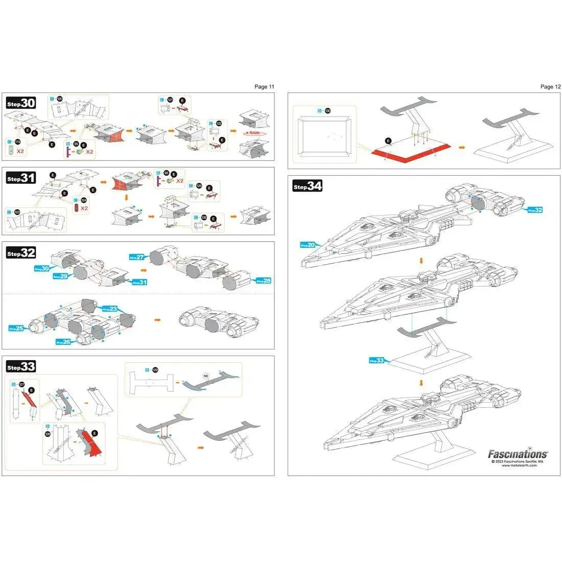 Star Wars - Boba Fett's Starfighter Ship Figure Model Kit (Steel, Challenging Difficulty) - Fascinations - Metal Earth Premium Series - Image 11