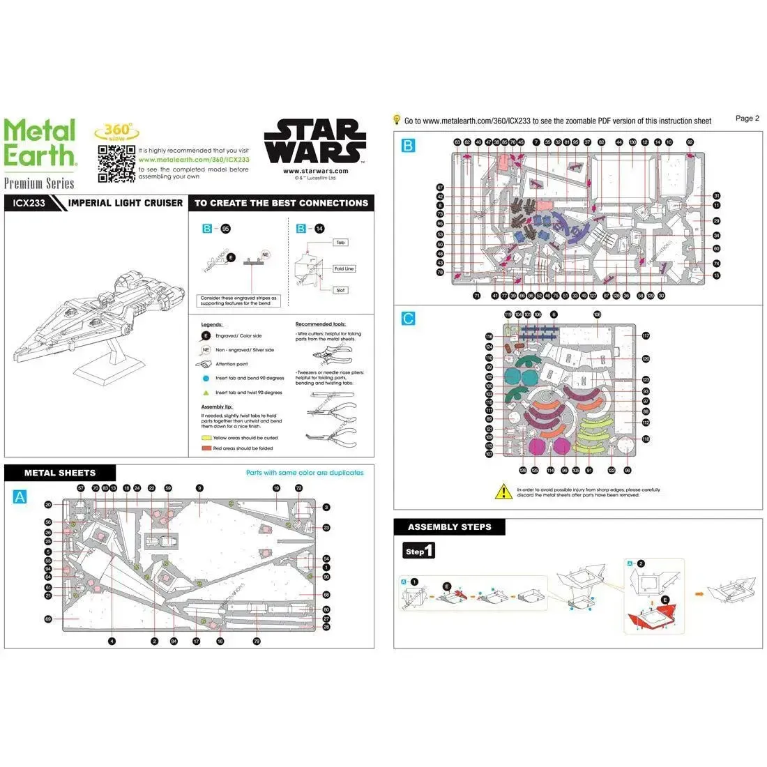 Star Wars - Boba Fett's Starfighter Ship Figure Model Kit (Steel, Challenging Difficulty) - Fascinations - Metal Earth Premium Series - Image 6