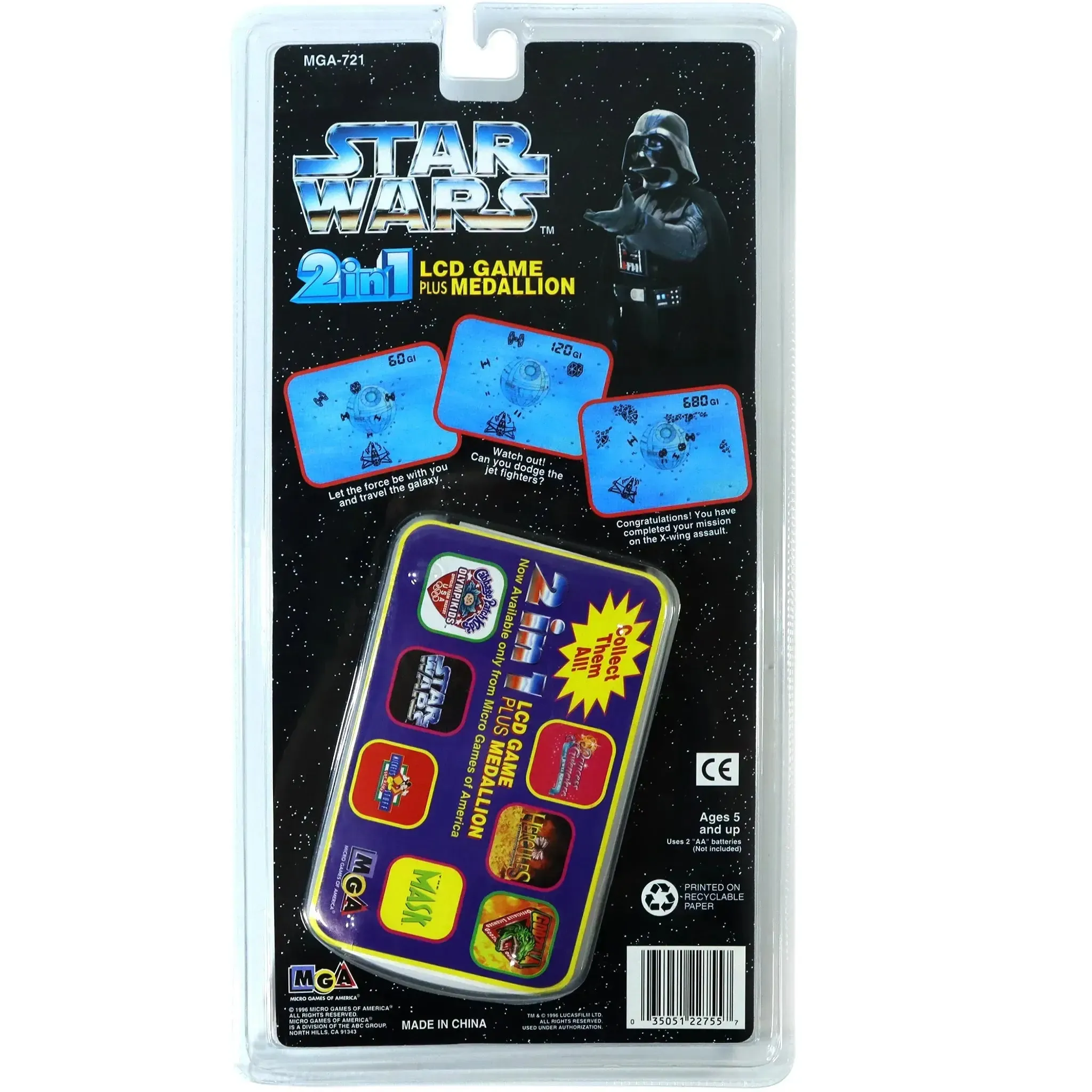 Star Wars - Darth Vader 2-in-1 Electronic LCD Handheld Game and Wearable Medallion - MGA - (1996) - Image 2