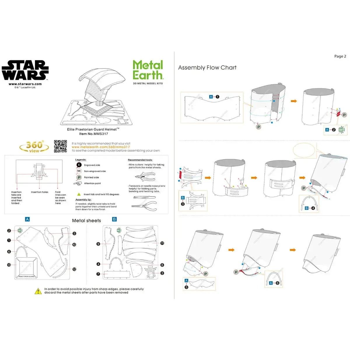 Star Wars - Elite Praetorian Guard Helmet Figure Model Kit (Steel, Moderate Difficulty) - Fascinations - Metal Earth Series - Image 8