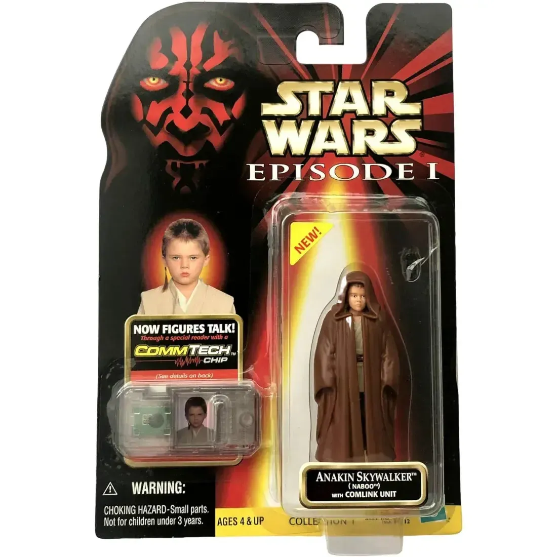 Star Wars: Episode I [The Phantom Menace] - Naboo Outfit Child Anakin Skywalker with Comlink Action Figure (3") - Hasbro - CommTech Chip Series Collection 2 (1999)