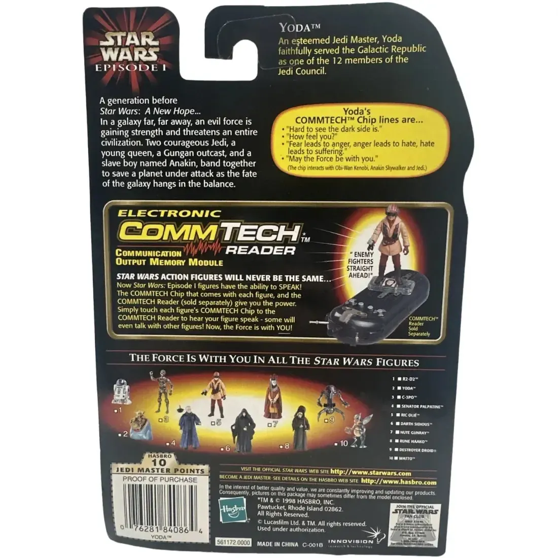 Star Wars: Episode I [The Phantom Menace] - Yoda with Jedi Council Chair Action Figure (2") - Hasbro - CommTech Chip Series Collection 2 (1998) - Image 2