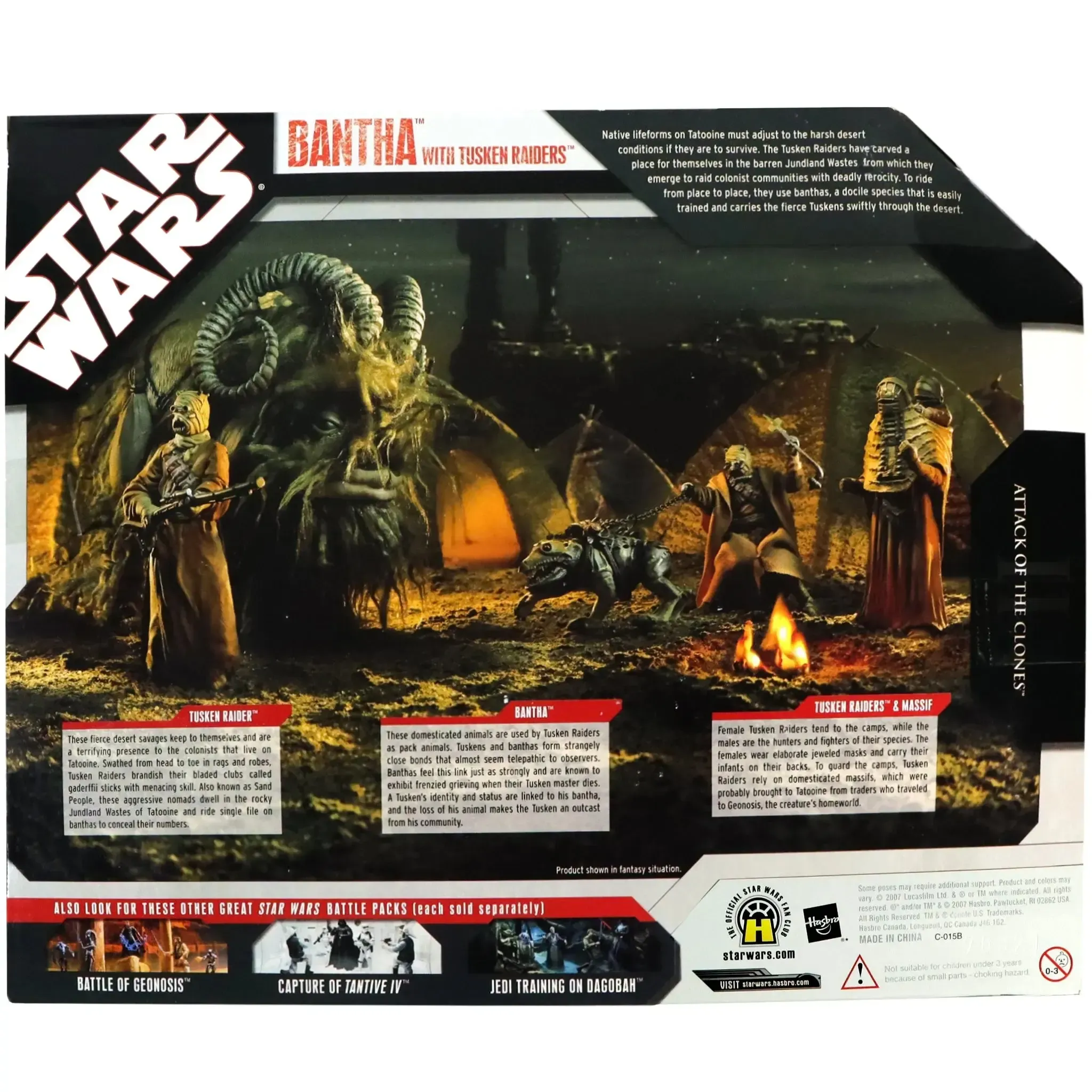Star Wars: Episode II [Attack of the Clones] - Bantha with Tusken Raiders Figure Set - Hasbro - Battle Packs Series - (2007) - Image 2