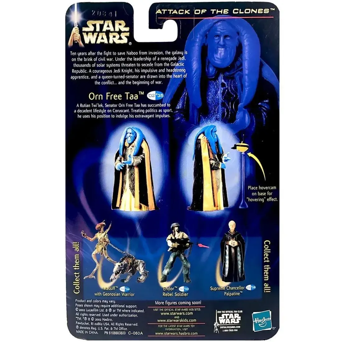 Star Wars: Episode II [Attack of the Clones] - Orn Free Taa Action Figure (3.75") - Hasbro - Collection 2, #35 (2002) - Image 3