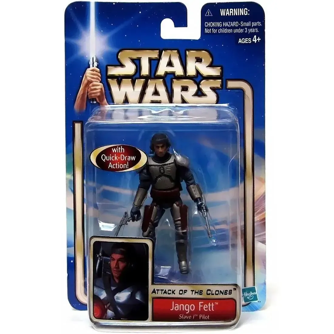Star Wars: Episode II [Attack of the Clones] - Slave I Pilot Jango Fett Action Figure (3.75") - Hasbro - Collection 1, #47 (2002)