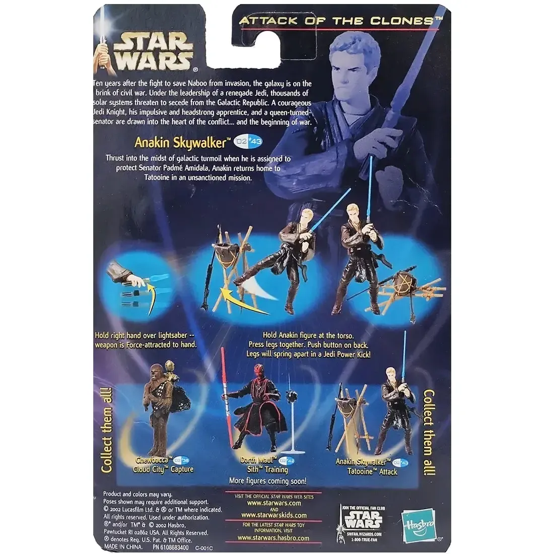 Star Wars: Episode II [Attack of the Clones] - Tatooine Attack Anakin Skywalker Action Figure (3.75") - Hasbro - Collection 1, #43 (2002) - Image 3