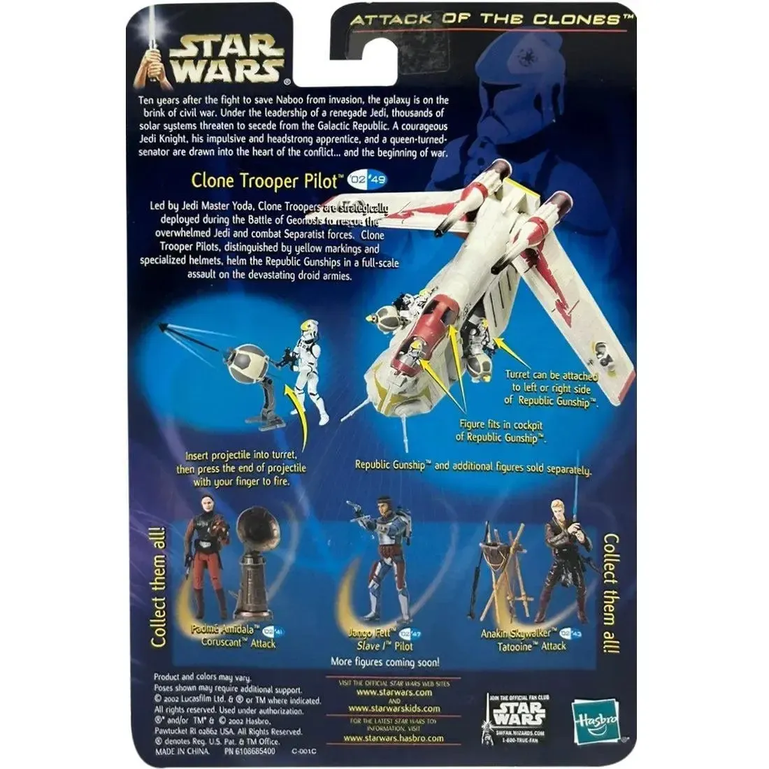Star Wars: Episode II [Attack of the Clones] - Republic Gunship Pilot Clone Trooper Action Figure (3.75") - Hasbro - Collection 1, #49 (2002) - Image 3