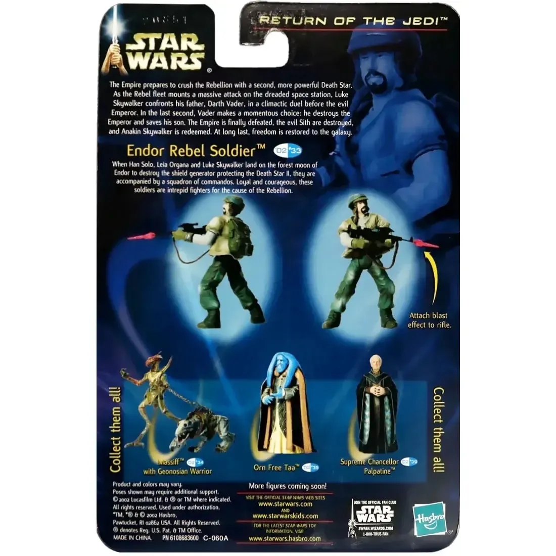 Star Wars: Episode VI [Return of the Jedi] - Endor Rebel Soldier Action Figure (3.75") - Hasbro - Collection 2, #33 (2002) - Image 3