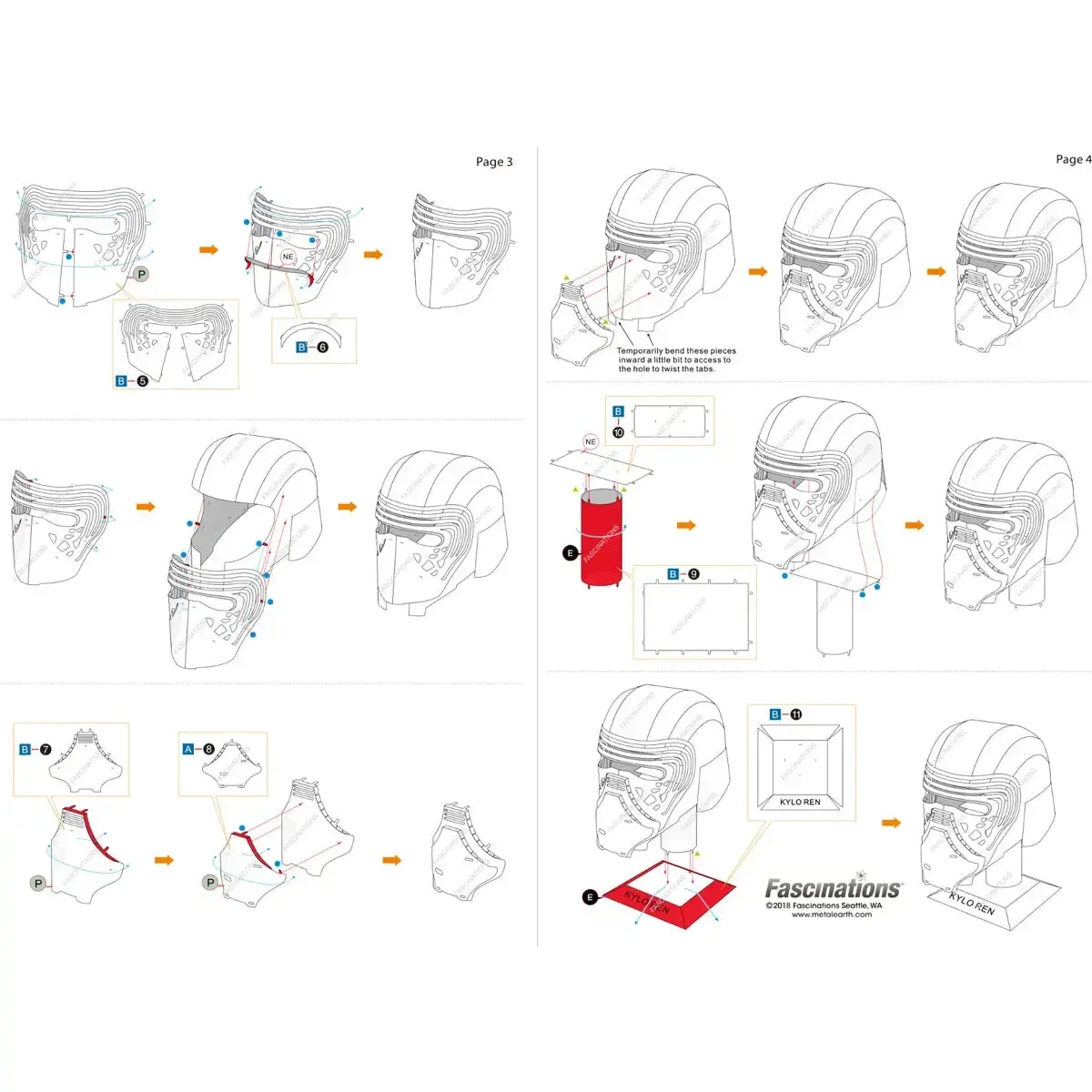 Star Wars - Kylo Ren Helmet Figure Model Kit (Steel, Moderate Difficulty) - Fascinations - Metal Earth Series - Image 9