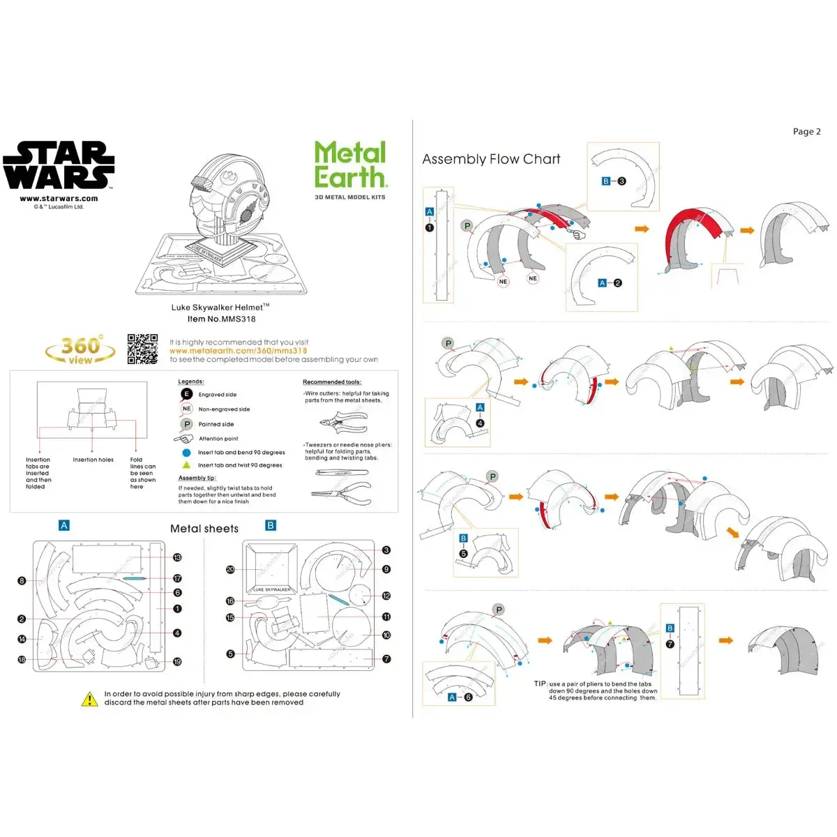 Star Wars - Luke Skywalker Helmet Figure Model Kit (Steel, Moderate Difficulty) - Fascinations - Metal Earth Series - Image 8