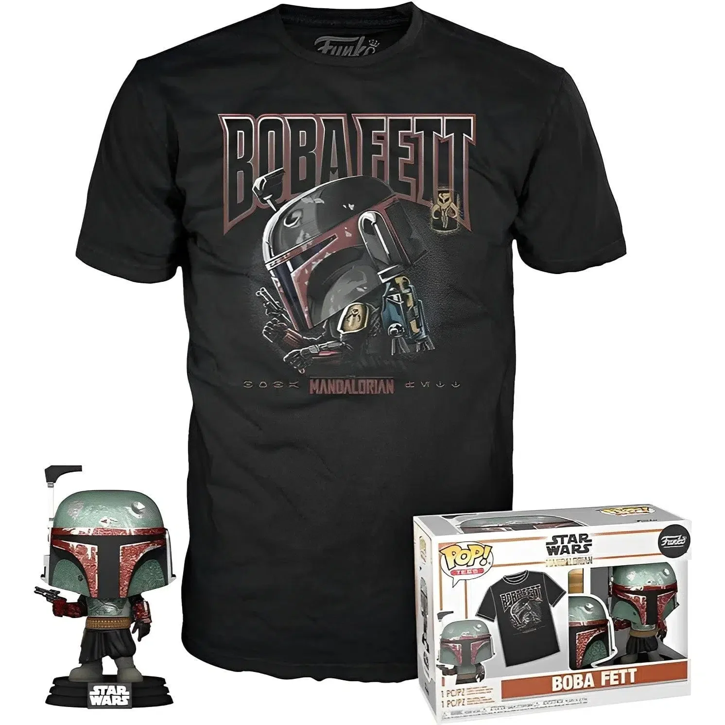 Star Wars - Metal Boba Fett Figure & T-Shirt Gift Set (#462) - Funko - Pop! Tees - Image 2