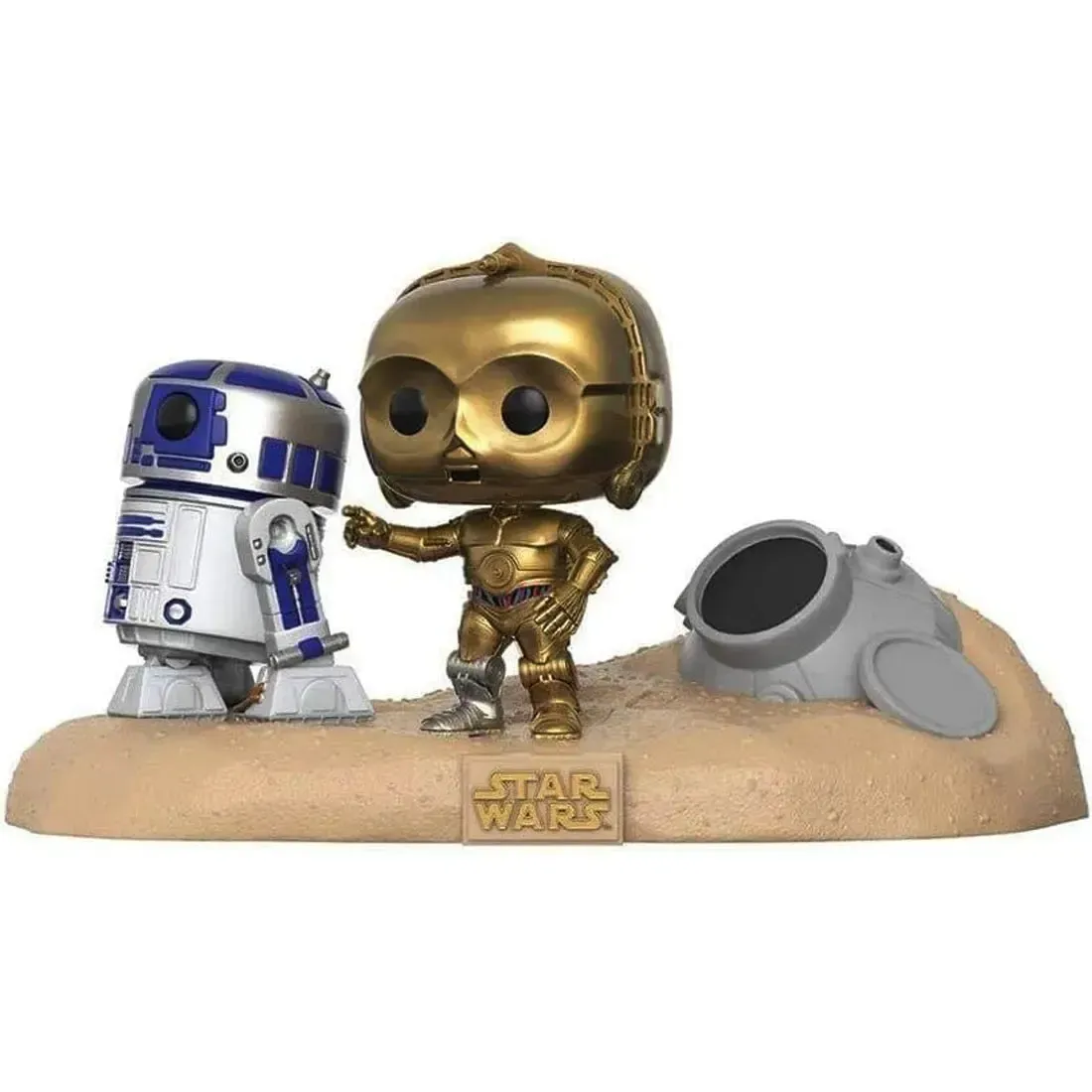 Star Wars - R2-D2 & C-3P0 Escape Pod Landing Bobble-Head Figure - Funko - Pop! Movie Moments Series (222) - Image 2