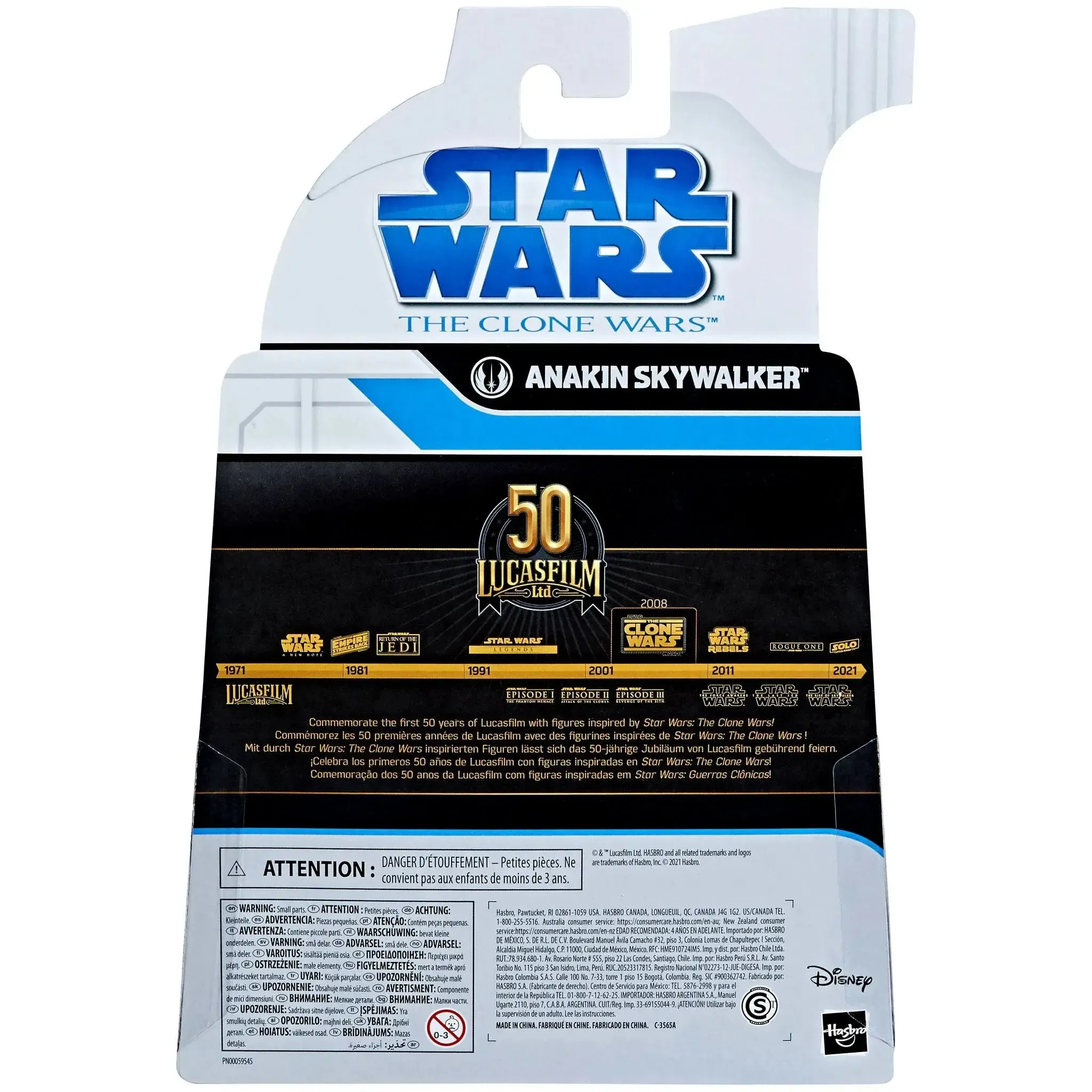 Star Wars: The Clone Wars - Anakin Skywalker Action Figure - Hasbro - Lucasfilm 50th Anniversary Collection - (2021) - Image 3