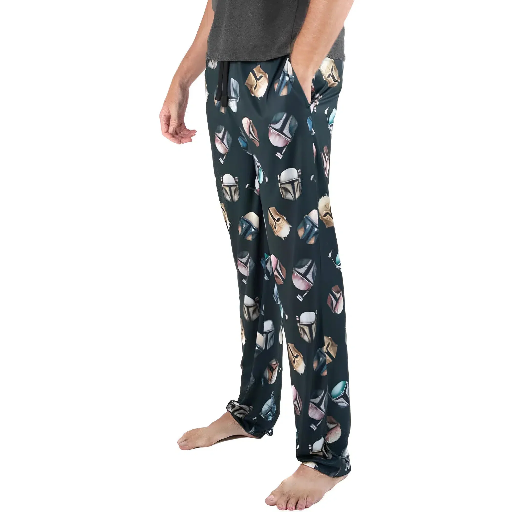 Star Wars: The Mandalorian - Different Mandalorian Helmets Pajama Pants (All Over Print) - Bioworld - Image 2