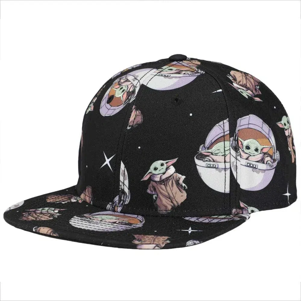 Star Wars: The Mandalorian - Grogu Snapback Hat (All Over Print, Flat Bill) - Bioworld - Image 2