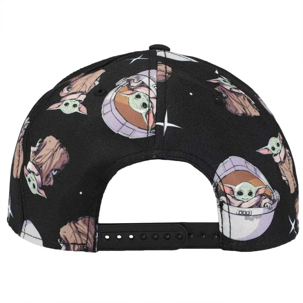 Star Wars: The Mandalorian - Grogu Snapback Hat (All Over Print, Flat Bill) - Bioworld - Image 4