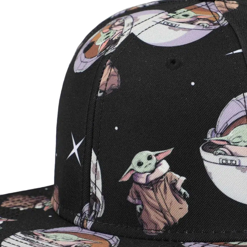 Star Wars: The Mandalorian - Grogu Snapback Hat (All Over Print, Flat Bill) - Bioworld - Image 5