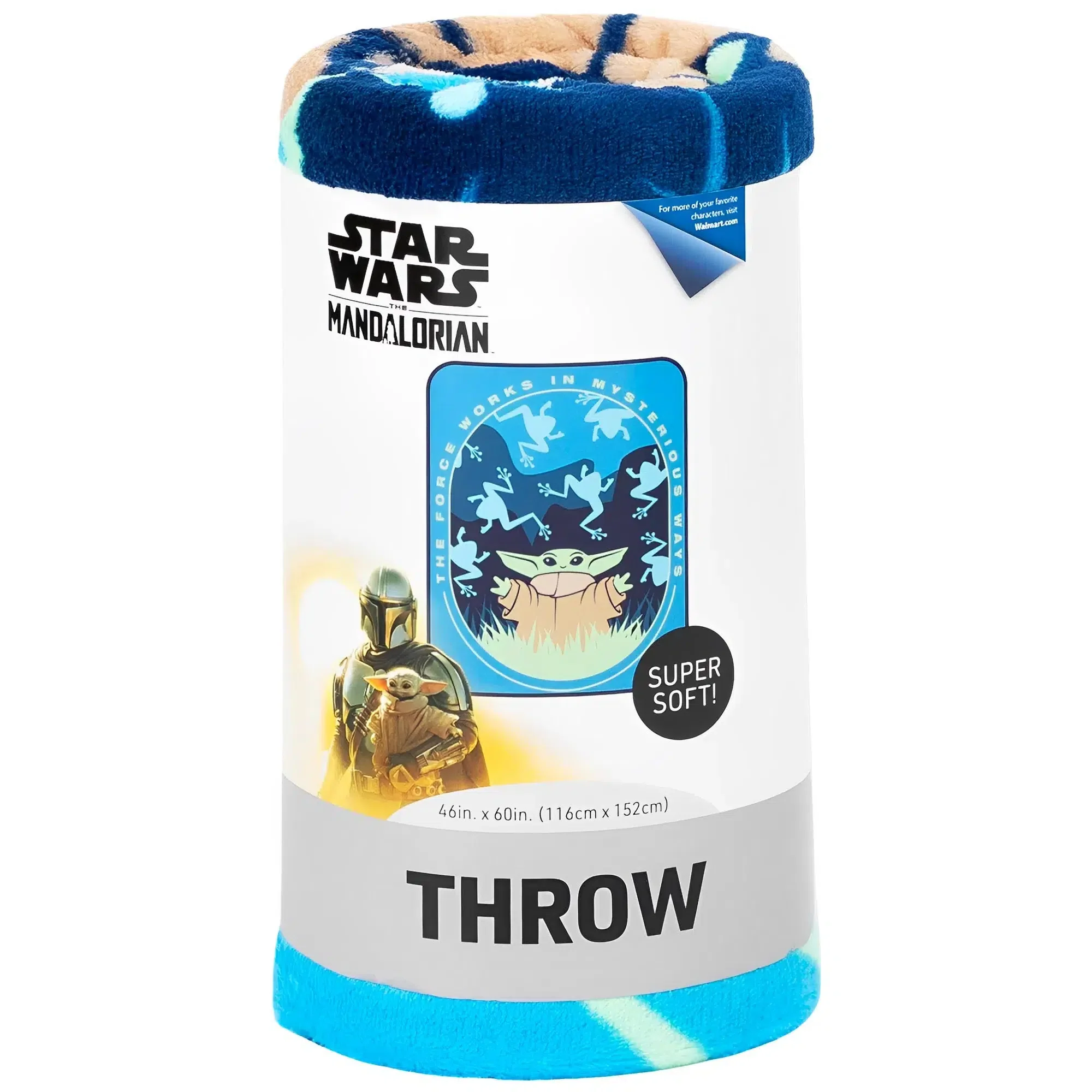 Star Wars: The Mandalorian - Grogu "The Force Works In Mysterious Ways" Plush Throw Blanket (Polyester, 46"x60") - Jay Franco