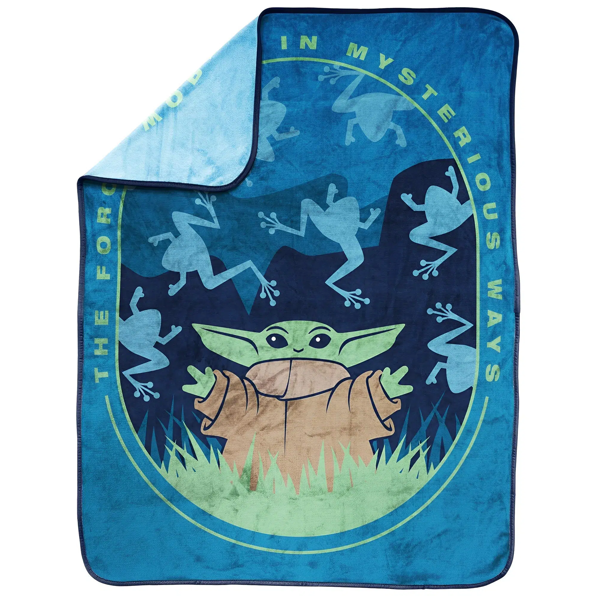 Star Wars: The Mandalorian - Grogu "The Force Works In Mysterious Ways" Plush Throw Blanket (Polyester, 46"x60") - Jay Franco - Image 3