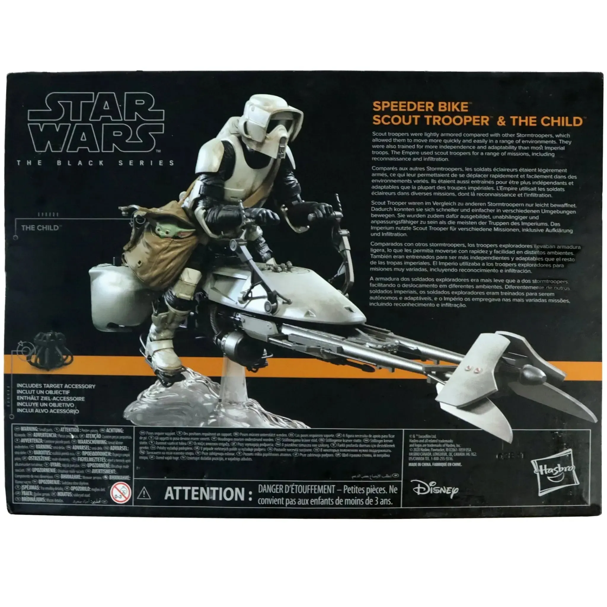 Star Wars: The Mandalorian - Speeder Bike Scout Trooper with The Child (Grogu) Deluxe Figure Set (6") - Hasbro - The Black Series - (2020) - Image 3