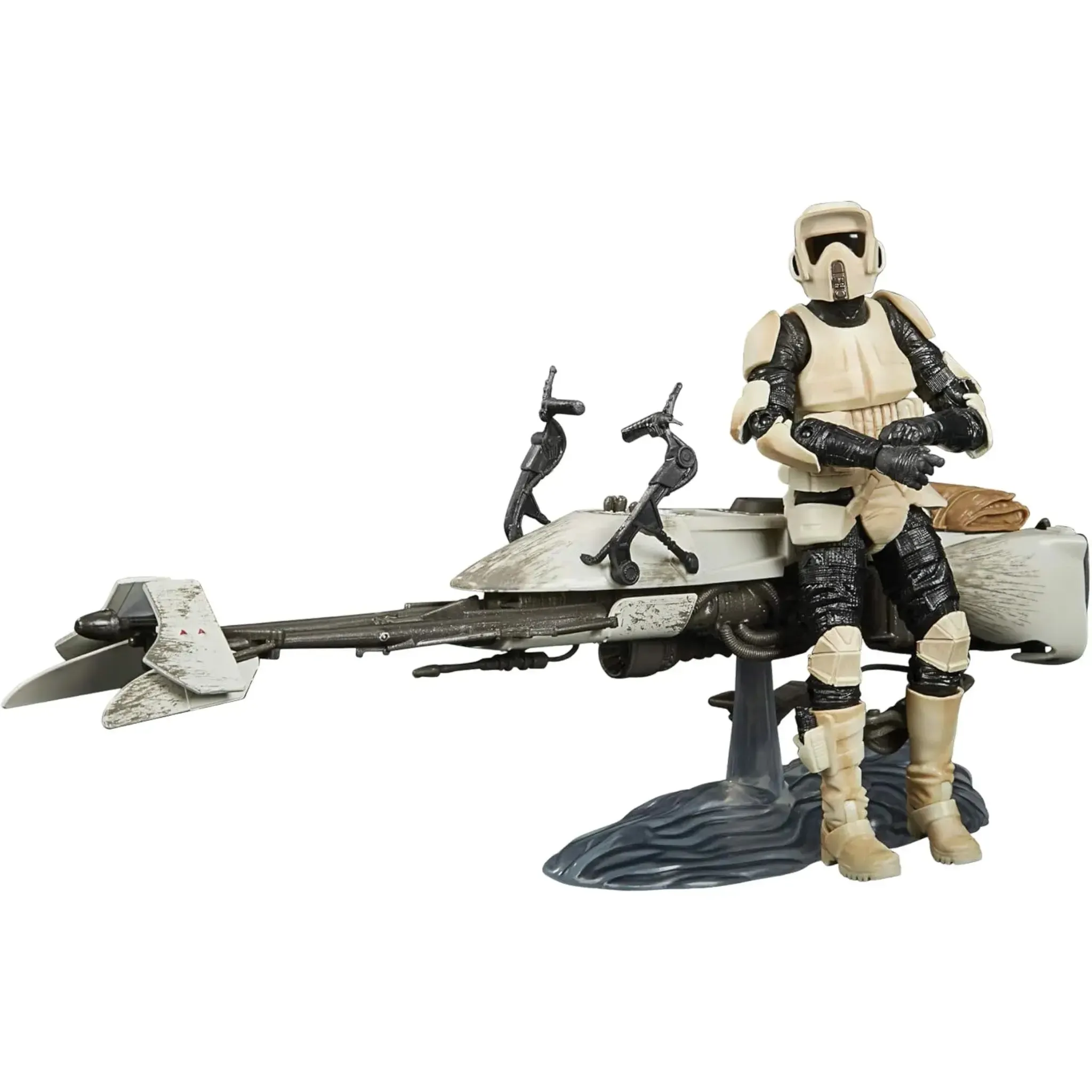 Star Wars: The Mandalorian - Speeder Bike Scout Trooper with The Child (Grogu) Deluxe Figure Set (6") - Hasbro - The Black Series - (2020) - Image 5