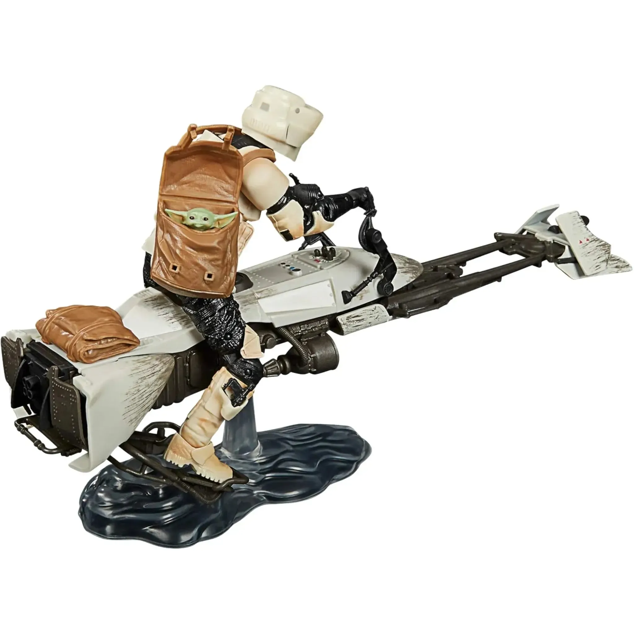 Star Wars: The Mandalorian - Speeder Bike Scout Trooper with The Child (Grogu) Deluxe Figure Set (6") - Hasbro - The Black Series - (2020) - Image 7