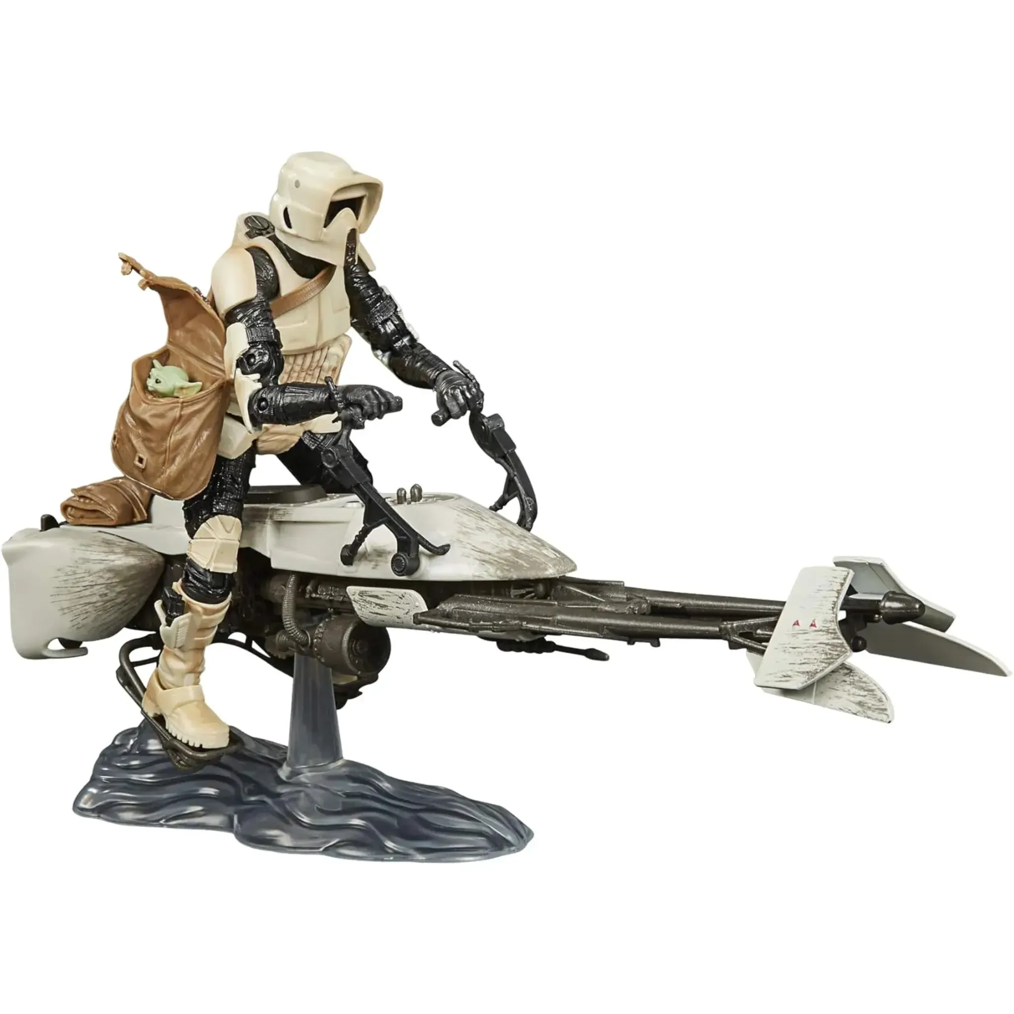 Star Wars: The Mandalorian - Speeder Bike Scout Trooper with The Child (Grogu) Deluxe Figure Set (6") - Hasbro - The Black Series - (2020) - Image 8