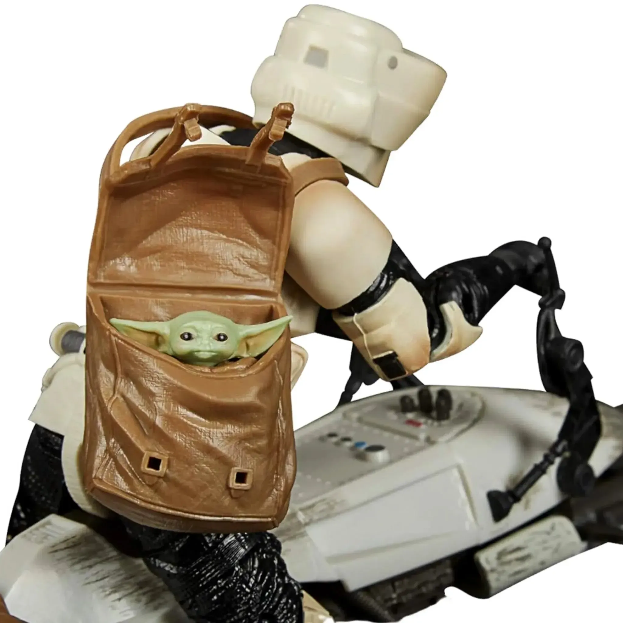 Star Wars: The Mandalorian - Speeder Bike Scout Trooper with The Child (Grogu) Deluxe Figure Set (6") - Hasbro - The Black Series - (2020) - Image 9