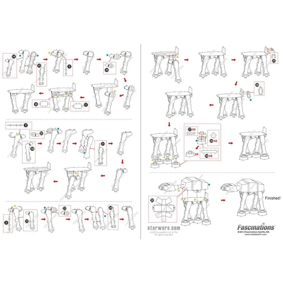 Star Wars - Unpainted Imperial AT-AT Figure Model Kit (Steel, Moderate Difficulty) - Fascinations - Metal Earth Series - Image 10
