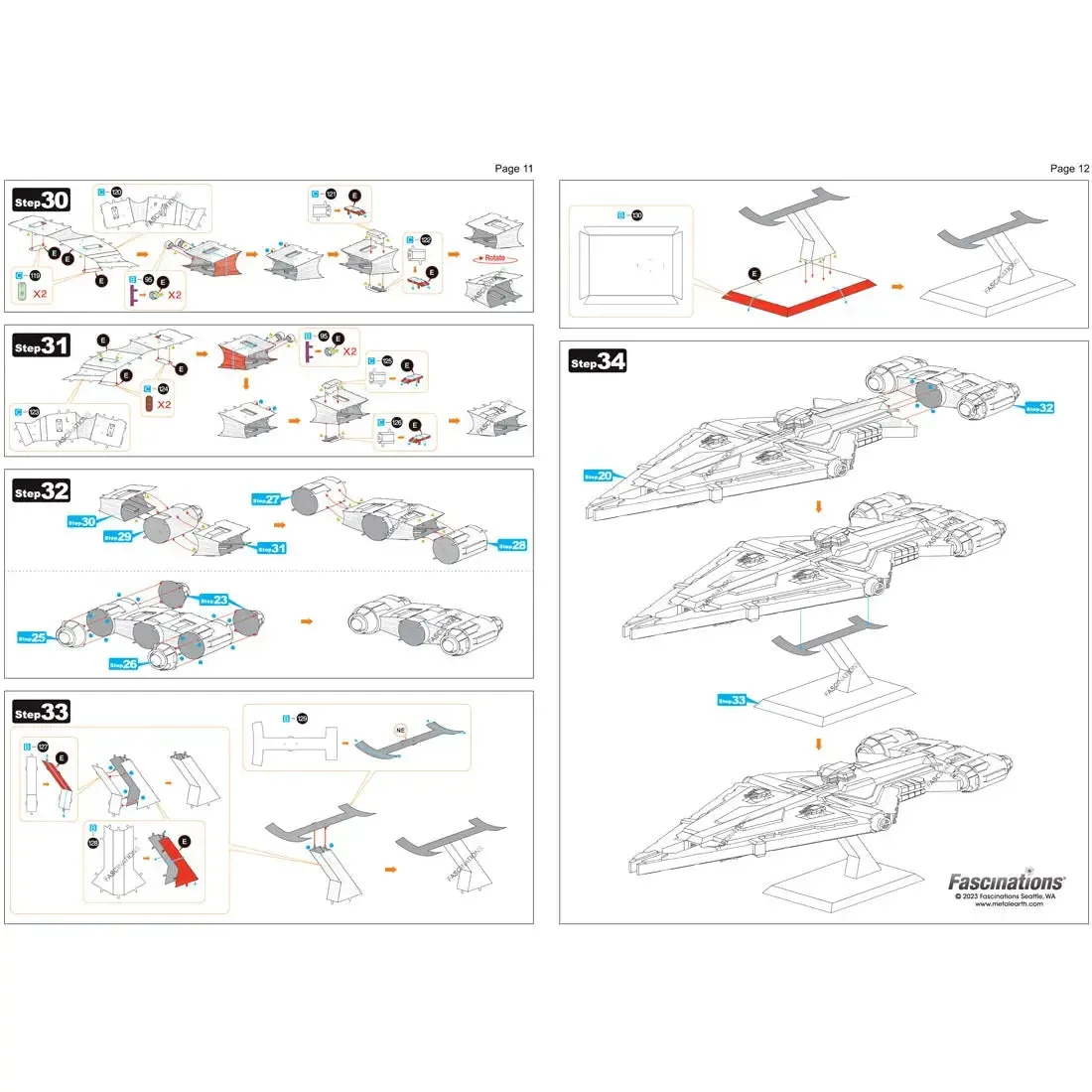 Star Wars - Unpainted Imperial Light Cruiser Ship Figure Model Kit (Steel, Challenging Difficulty) - Fascinations - Metal Earth Premium Series - Image 12