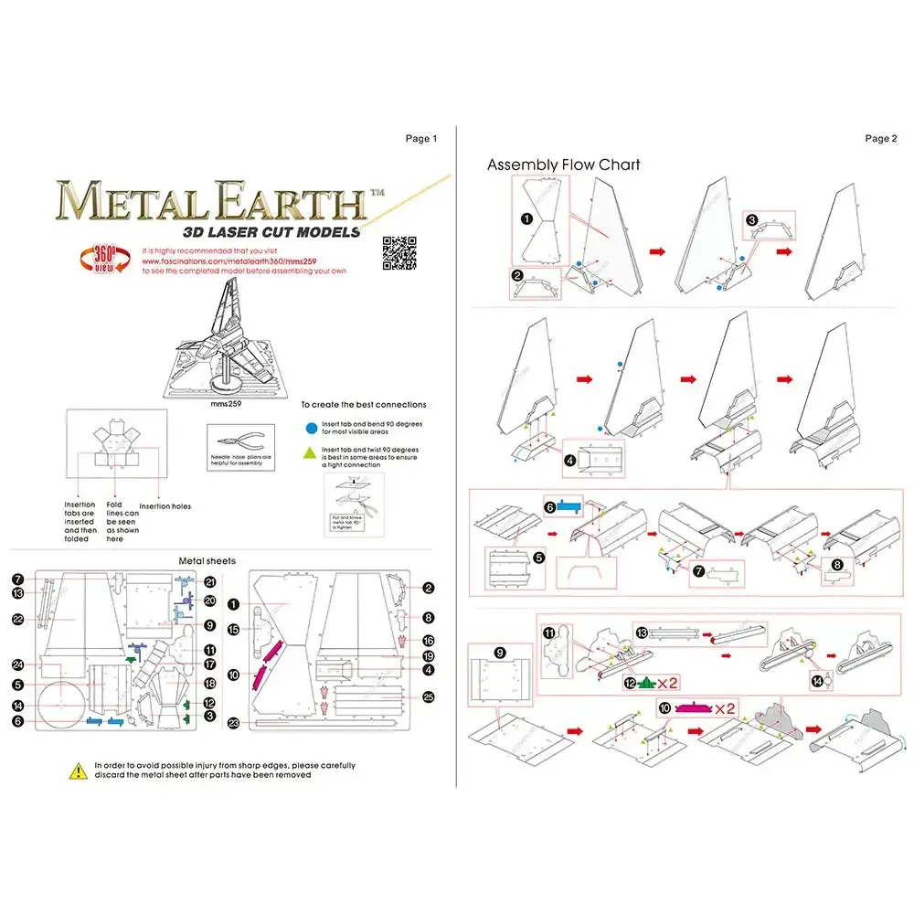 Star Wars - Unpainted Imperial Shuttle Figure Model Kit (Steel, Moderate Difficulty) - Fascinations - Metal Earth Series - Image 8