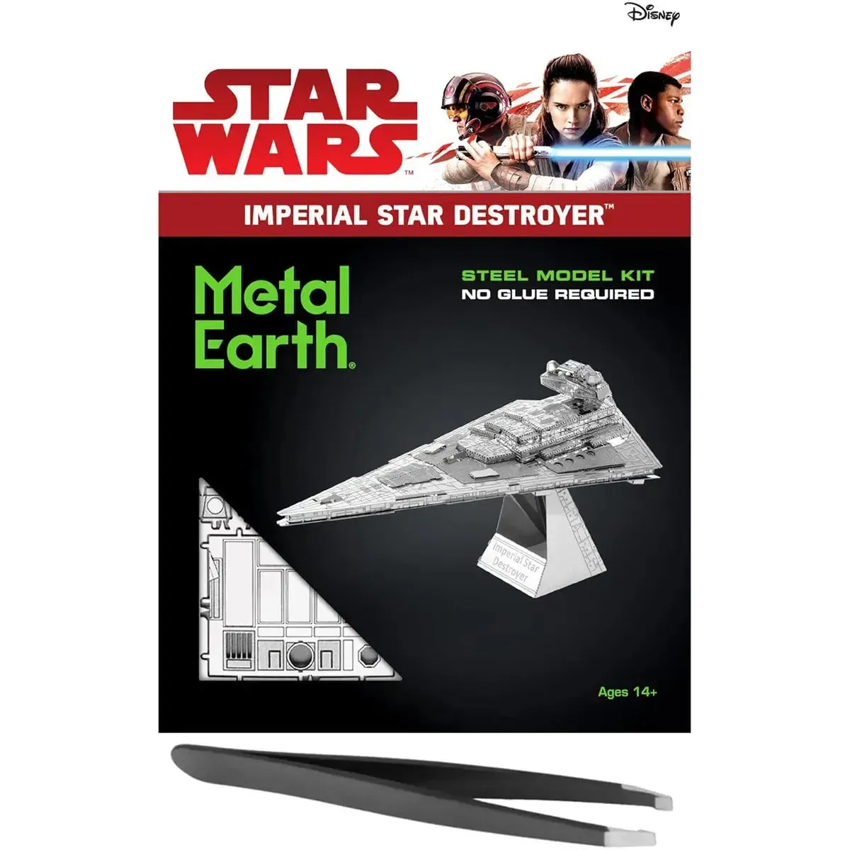 Star Wars - Unpainted Imperial Star Destroyer Figure Model Kit (Steel, Moderate Difficulty) - Fascinations - Metal Earth Series