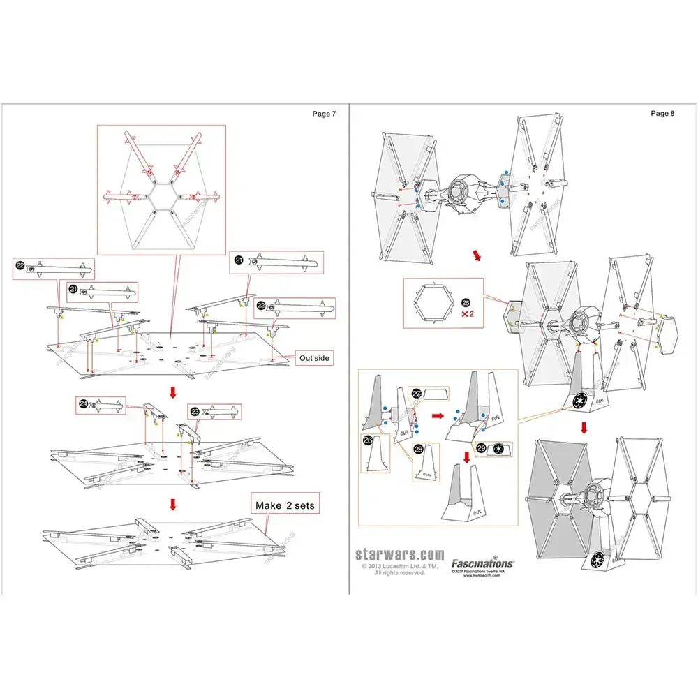 Star Wars - Unpainted Imperial TIE Fighter Figure Model Kit (Steel, Challenging Difficulty) - Fascinations - Metal Earth Series - Image 9