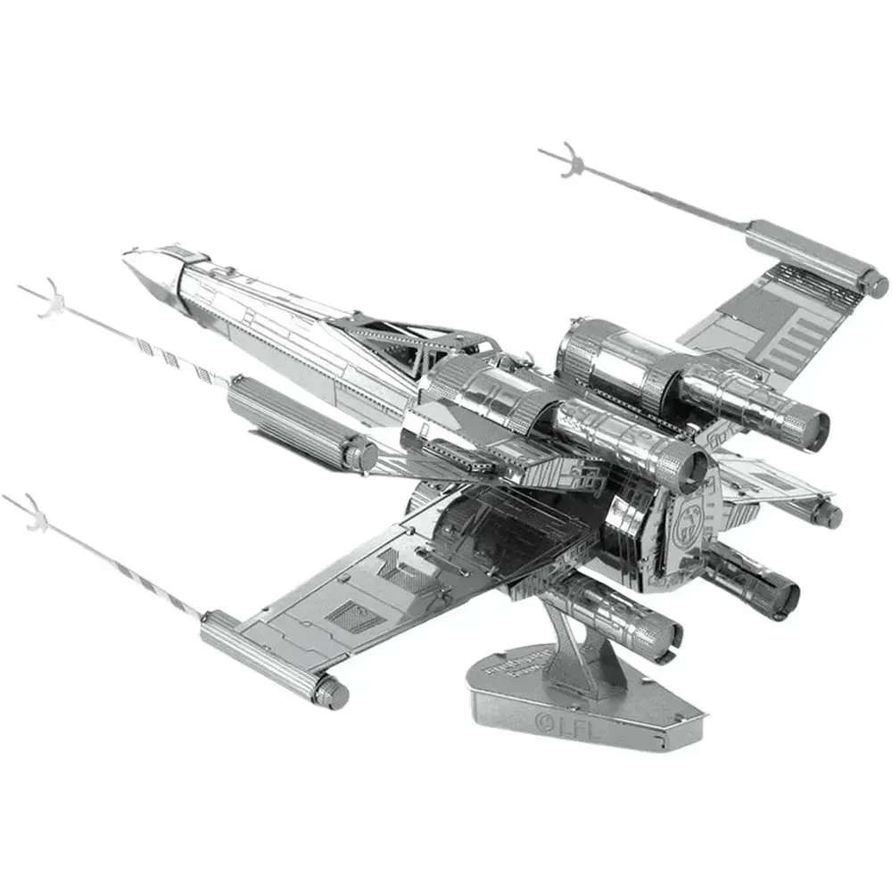 Star Wars - Unpainted X-Wing Starfighter Figure Model Kit (Steel, Challenging Difficulty) - Fascinations - Metal Earth Series - Image 7