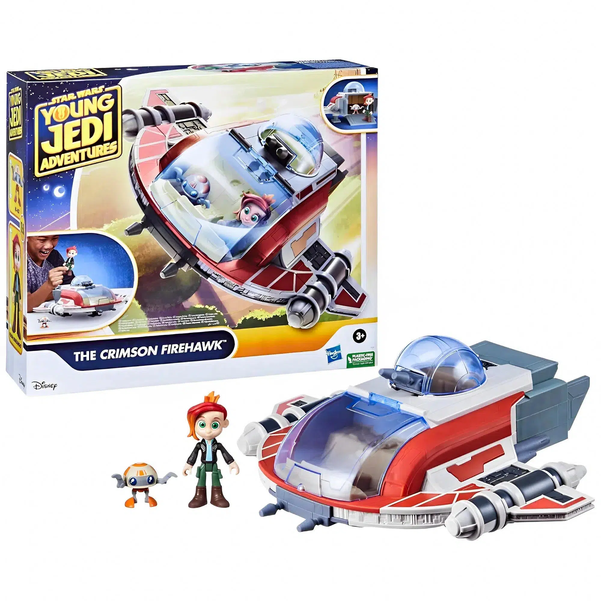 Star Wars: Young Jedi Adventures - The Crimson Firehawk Vehicle & Figure Toy Set - Hasbro - Image 2
