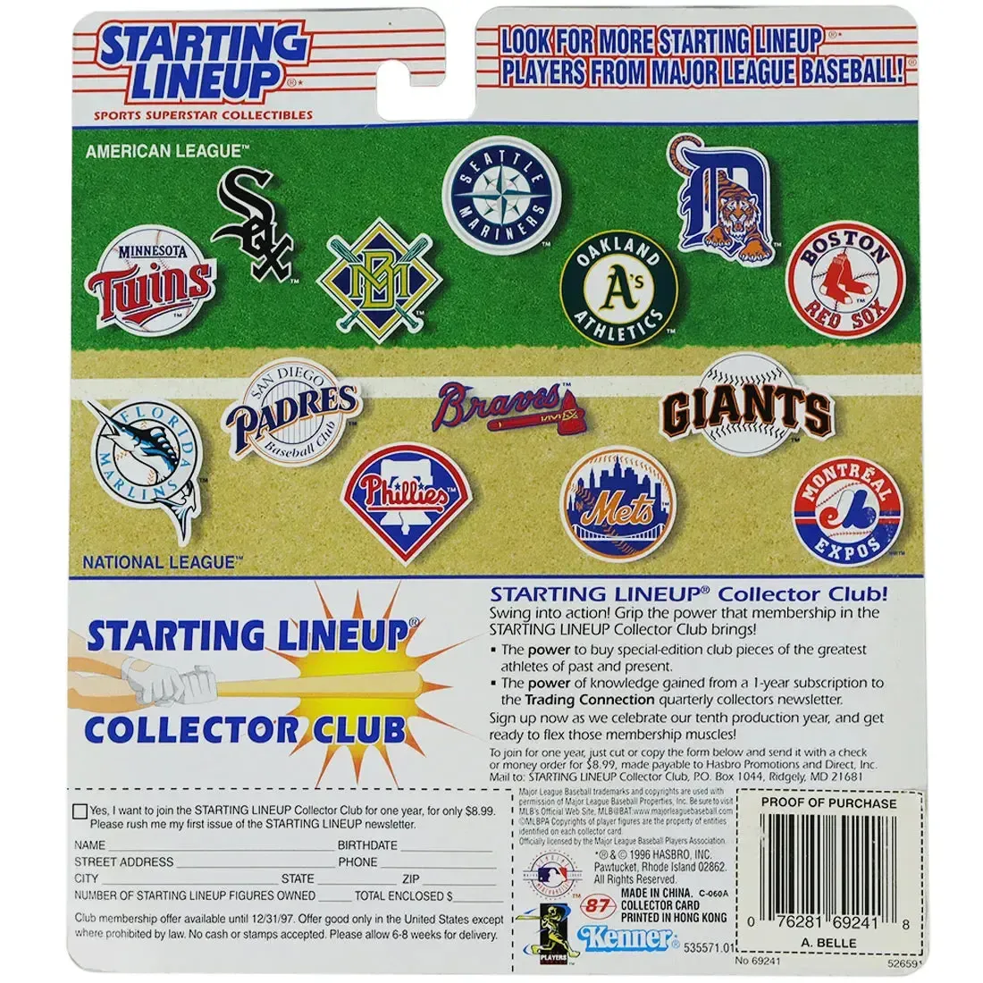 Starting Lineup [MLB: Cleveland Indians / Guardians] - Albert Belle Baseball Figure - Kenner - 1997 Edition Series - Image 3