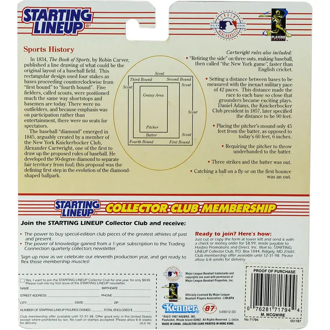 Starting Lineup [MLB: St. Louis Cardinals] - Mark McGwire Baseball Figure - Hasbro - 1998 Edition Extended Series - Image 3