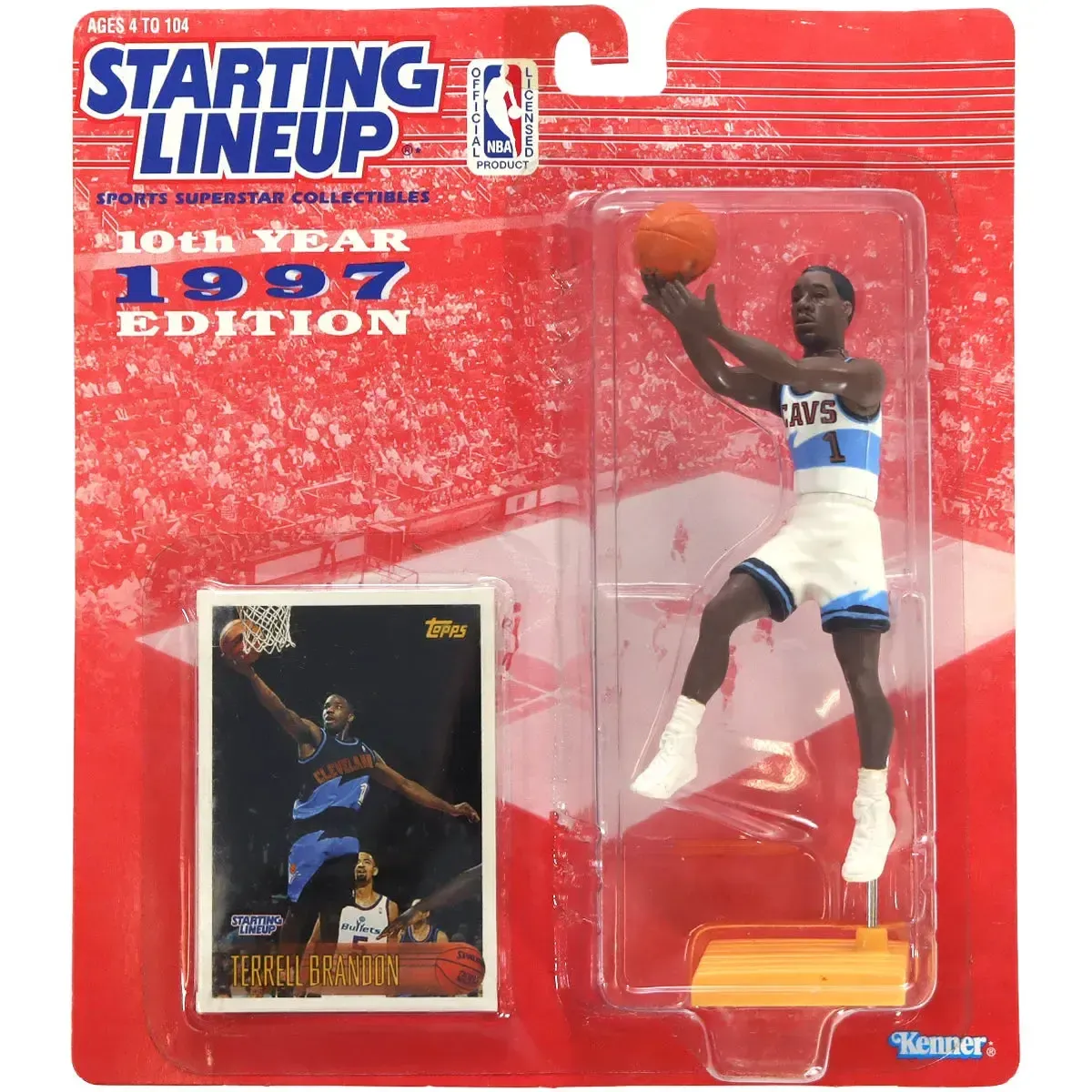 Starting Lineup [NBA: Cleveland Cavaliers] - Terrell Brandon Basketball Figure (5") - Kenner - 10th Year 1997 Edition Series