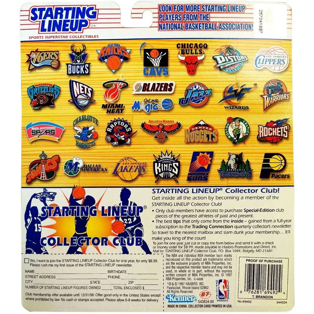 Starting Lineup [NBA: Cleveland Cavaliers] - Terrell Brandon Basketball Figure (5") - Kenner - 10th Year 1997 Edition Series - Image 2